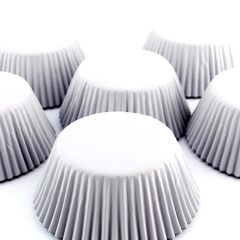 Eoonfirst Light Gray Foil Cupcake Case Liners Baking Muffin Paper Cups 200 Pcs - Image 2